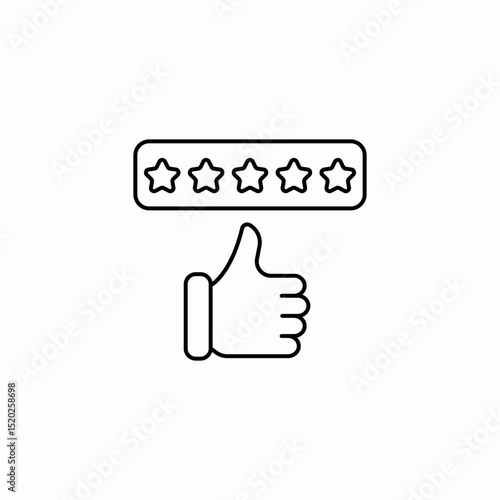 five star review icon sign vector