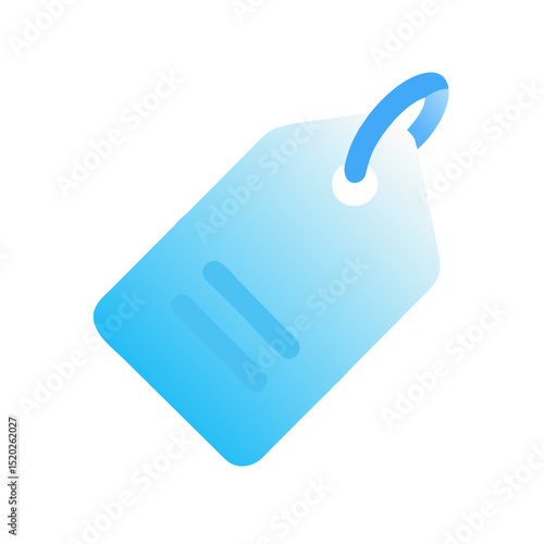 Blue gradient travel price tag icon representing shopping and purchasing in a modern design