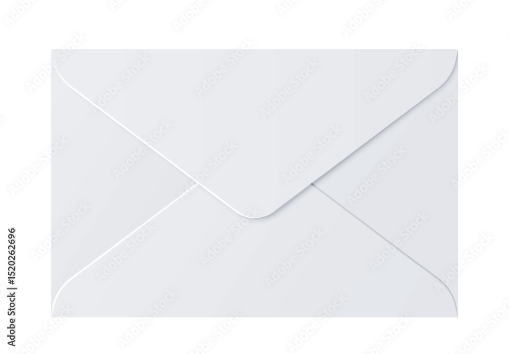 Closed white envelope on white background. Vector illustration Closed white envelope on white background. Vector illustration