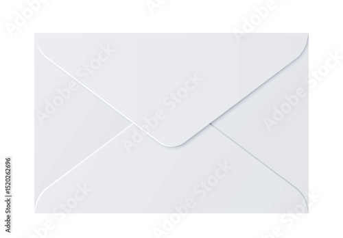 Closed white envelope on white background. Vector illustration