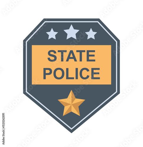 State police badge emblem design. Vector illustration