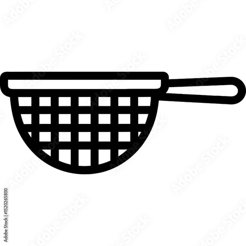 Minimalist sieve icon with mesh detail