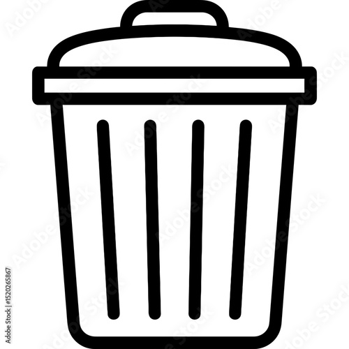 Clean vector outline of trash can