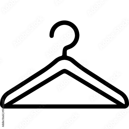 Minimalist hanger icon with triangular shoulders