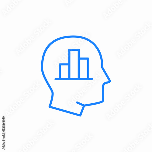 head bar chart icon sign vector