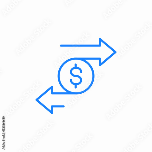 money exchange arrows icon sign vector