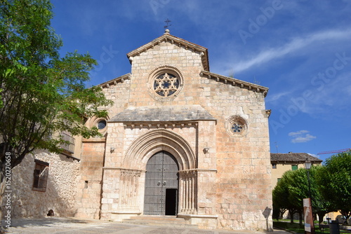 Wallpaper Mural Historic stone church in Brihuega, Spain with clear blue sky. Iglesia de San Felipe. Church Saint Felipe in Brihuega, Guadalajara, Spain Torontodigital.ca