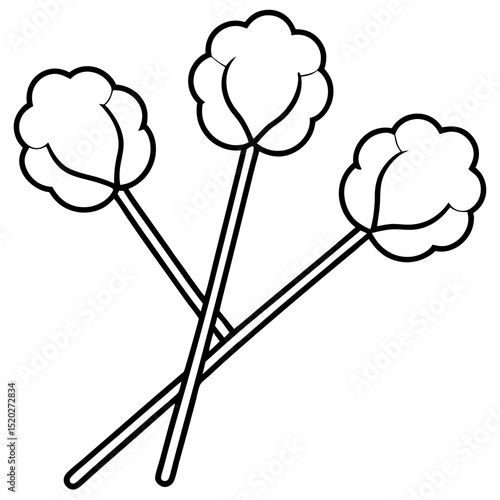 Cotton Swabs Icon – Clean Vector on White