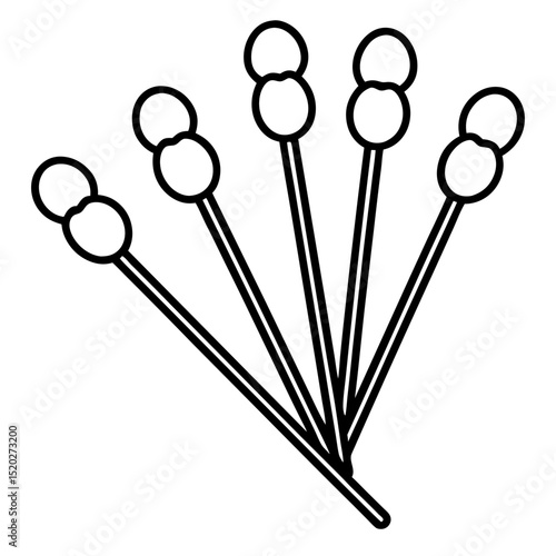Minimal Cotton Swabs Illustration – White Background