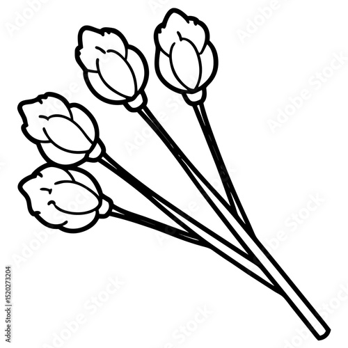 Minimal Cotton Swabs Illustration – White Background