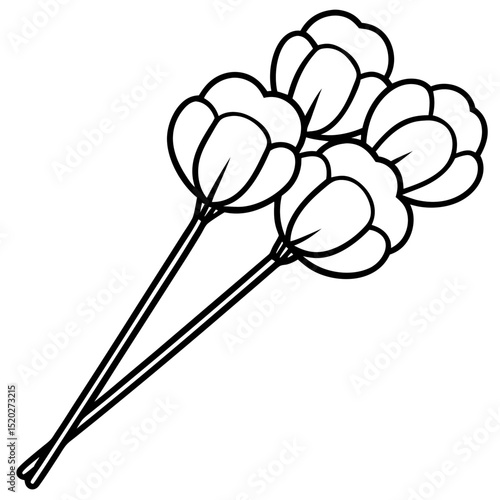 Minimal Cotton Swabs Illustration – White Background