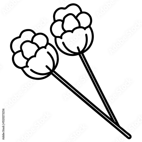 Minimal Cotton Swabs Illustration – White Background