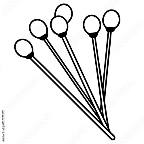 Minimal Cotton Swabs Illustration – White Background