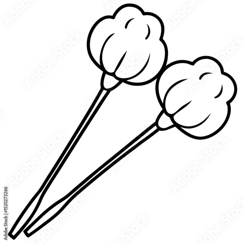 Minimal Cotton Swabs Illustration – White Background