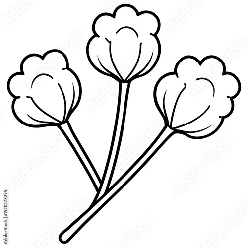 Minimal Cotton Swabs Illustration – White Background