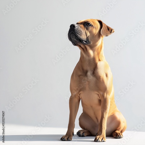 Adorable Purebred Dog with Brown Coat - Loyal Canine Companion in Studio Pet Photography