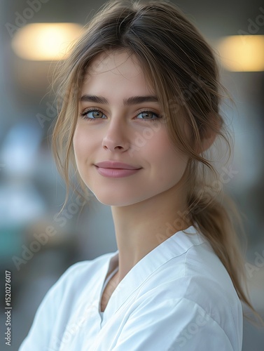 Smiling Healthcare Professional Portrait. Friendly Nurse in Clinic Providing Patient Care with Confidence and Wellness Focus