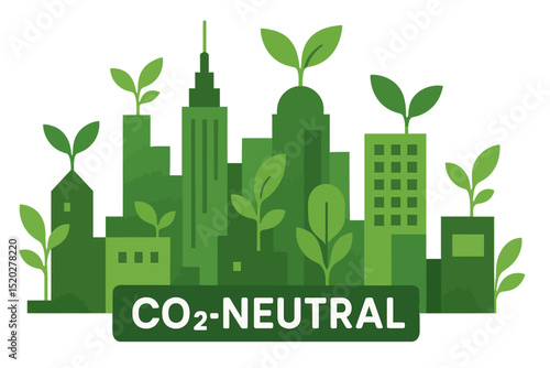 Vector icon shows global sustainability, energy transition, recyclable, electric car, wind power, carbon capture, hydrogen engine, sustainable future, green industry, ecosystem