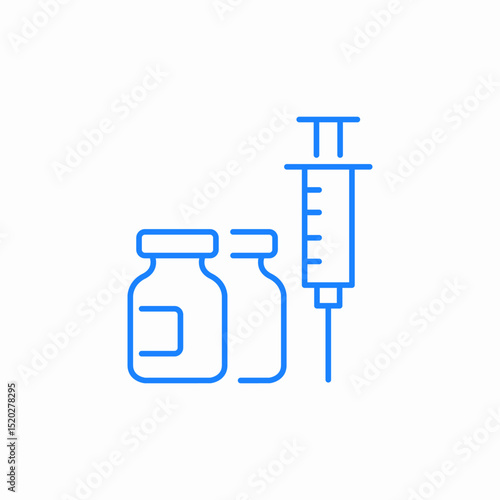 syringe vaccine bottles icon sign vector