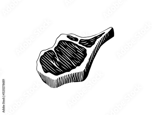 Vintage engraved illustration of a meat cut from a classic collection with intricate details and timeless design elements