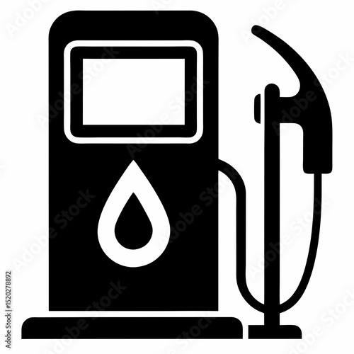 gas pump nozzle Vector icon illustration silhouette Graphics design image white background