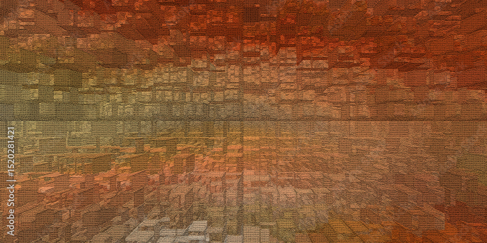 Obraz premium Abstract brown and gold textured mosaic pattern