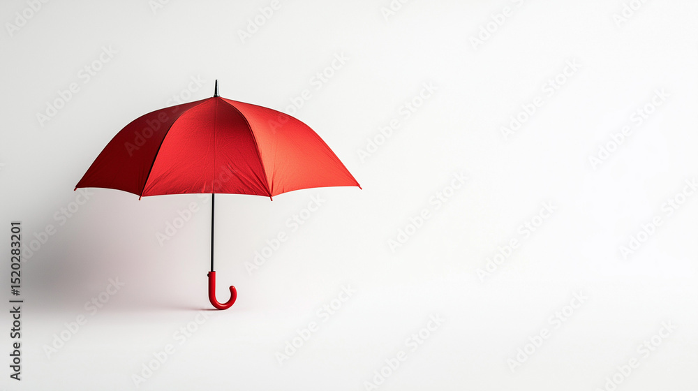 Obraz premium red umbrella on white background