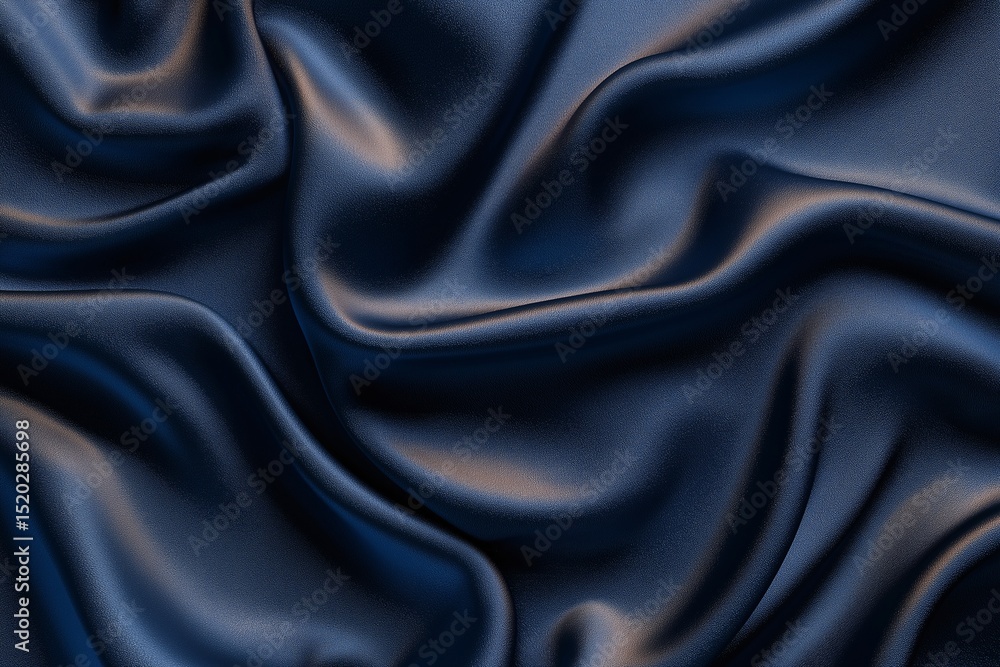 Fototapeta premium Luxurious Blue Silk Fabric Texture with Smooth Waves and Elegant Shimmer High-Quality Non-Wrinkle Material for Fashion and Home Decor