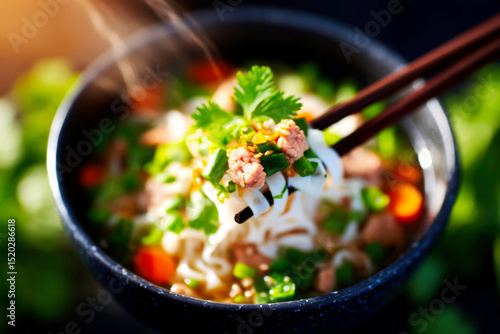 Fototapeta Aromatic Steaming Hot Black Coffee Served In White Cup Slightly Elevated Close U