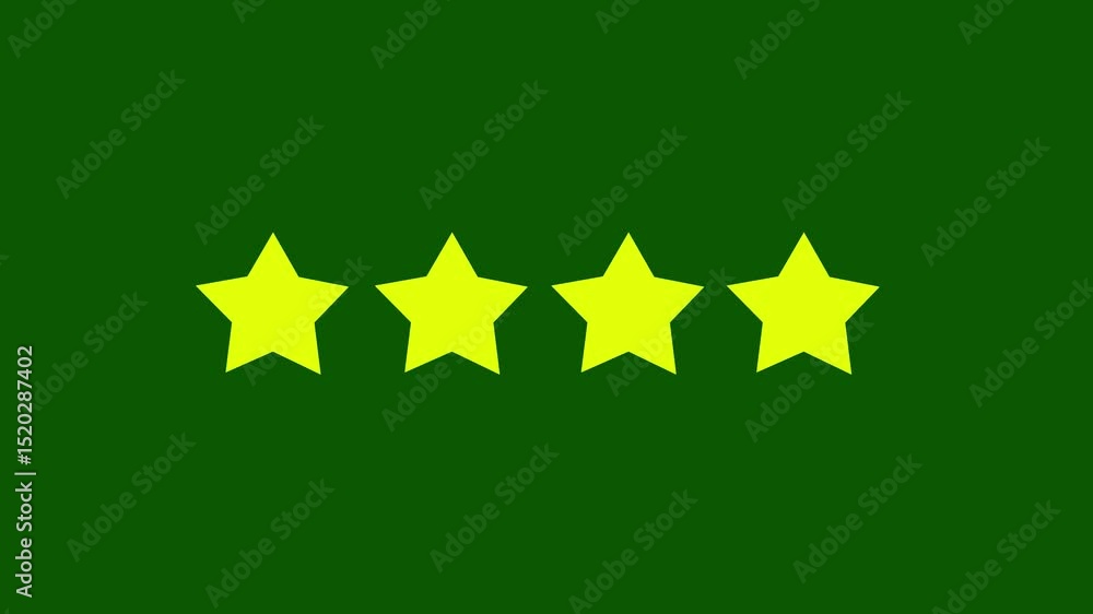 fore star rating icon animated video ,animation video isolated on alpha channel background. fore star rating icon animated video ,animation video isolated on alpha channel background.