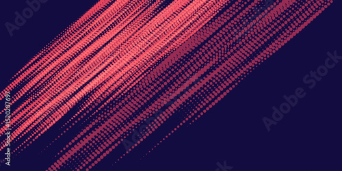Abstract speed lines style red color halftone banner design template modern grunge