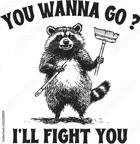 vector illustration of cartoon Raccoon