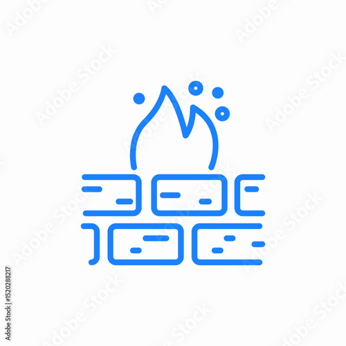 firewall protection icon sign vector