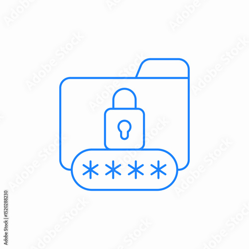 folder password lock icon sign vector