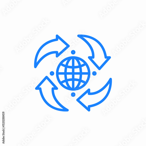 global cycle flow icon sign vector