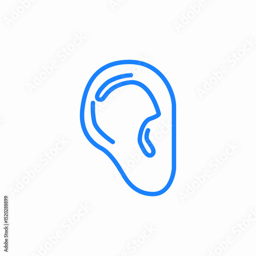 human ear icon sign vector