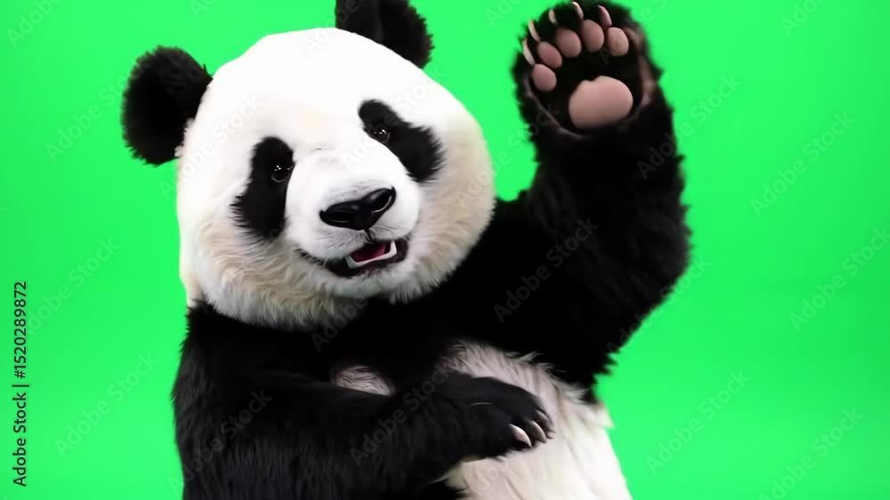 Panda against green screen Panda against green screen