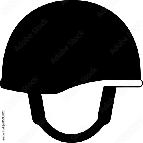 Black Equestrian Helmet with Chin Strap Safety Gear