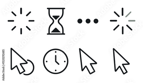 Accessibility cursor icons set – outline, navigation and interface enhancement graphics