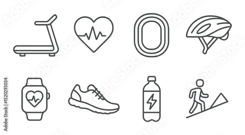 Surgical staff outline icons set – silhouette, healthcare and medical equipment symbols