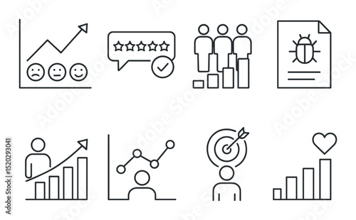 Workflow automation linear icons set – outline, efficiency and process tool symbols