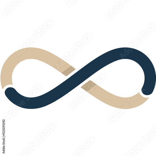 Intertwined Infinity Symbol in Blue and Beige