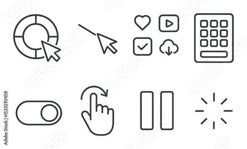 Smart cleaning linear icons set – home maintenance, housekeeping and sanitation symbols