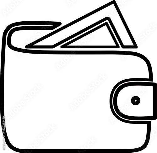 Wallet, money, cash, credit card, leather wallet outline icon design. Perfect for business or finance education purpose.