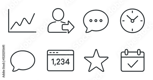 Sign language outline icons set – communication, deaf and hearing symbols collection
