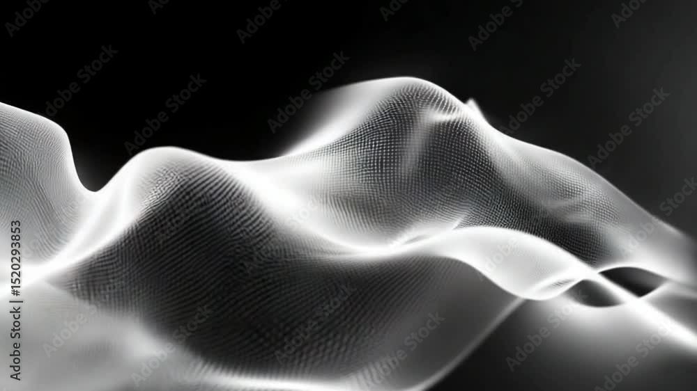 Abstract Waveform Background with Glowing Particles Flowing in a Dynamic Pattern Abstract Waveform Background with Glowing Particles Flowing in a Dynamic Pattern