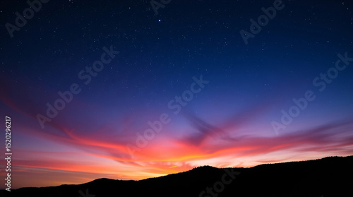 Wallpaper Mural Vibrant sunset with colorful clouds and a serene horizon, creating a tranquil evening sky. Torontodigital.ca