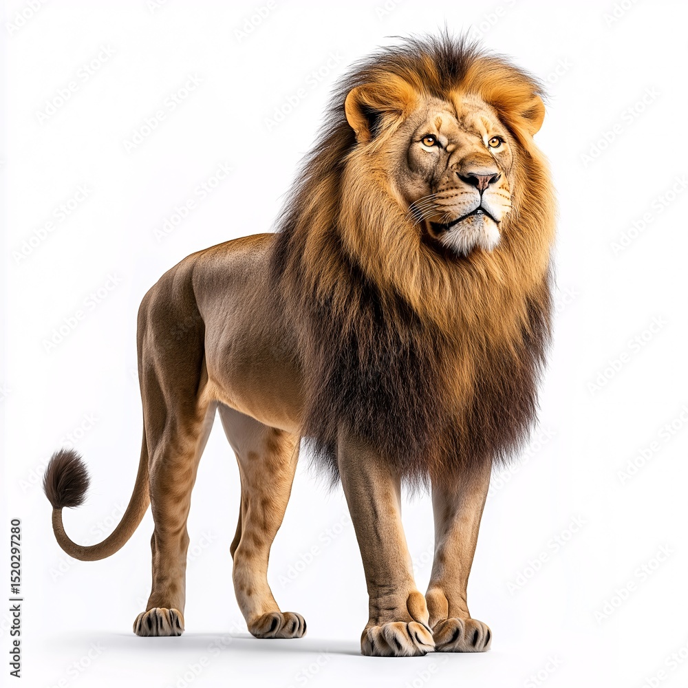 Obraz premium Majestic Lion Portrait. The King of the Jungle in the African Grasslands - Wild Animal Photography