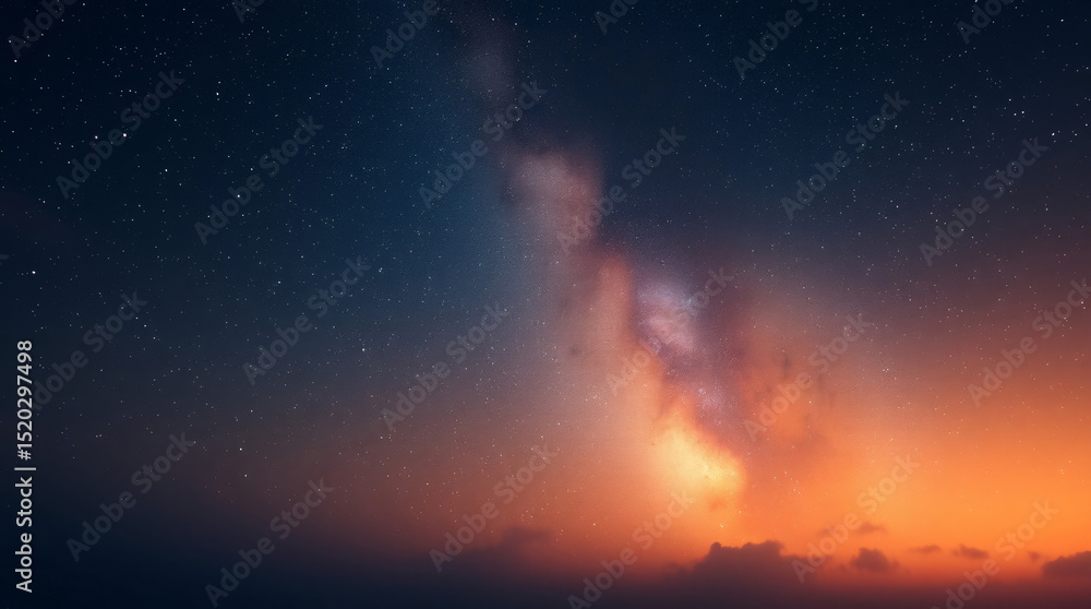 Fototapeta premium Night sky showcasing a galaxy with stars and celestial glow.