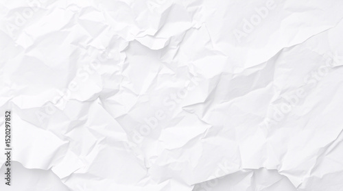 A close-up view of crumpled white paper with visible creases and texture.